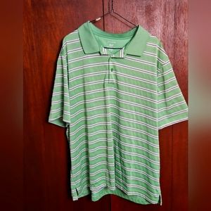George 2xl mens polo, Green with stripes